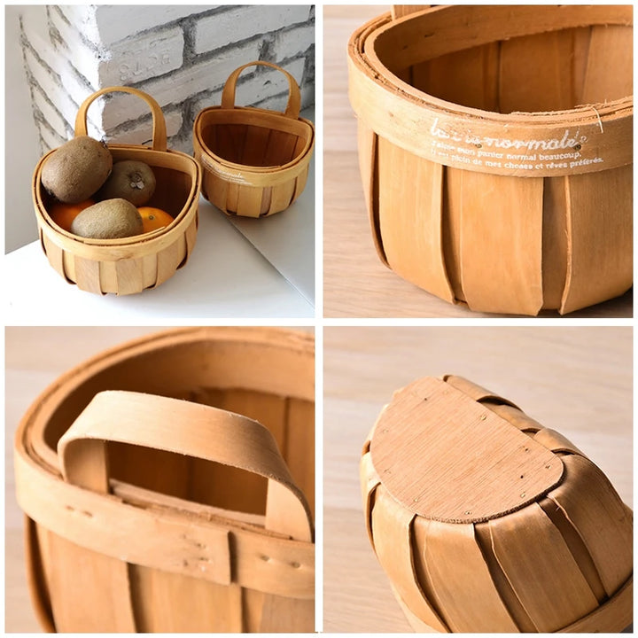 Rustic Wooden Produce & Petal Basket