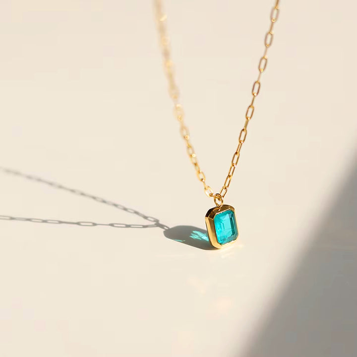 Emerald Zirconia Pendant Necklace