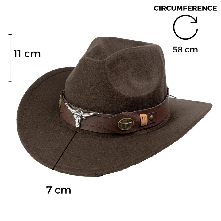 Ox Head Pinched Cowboy Hat