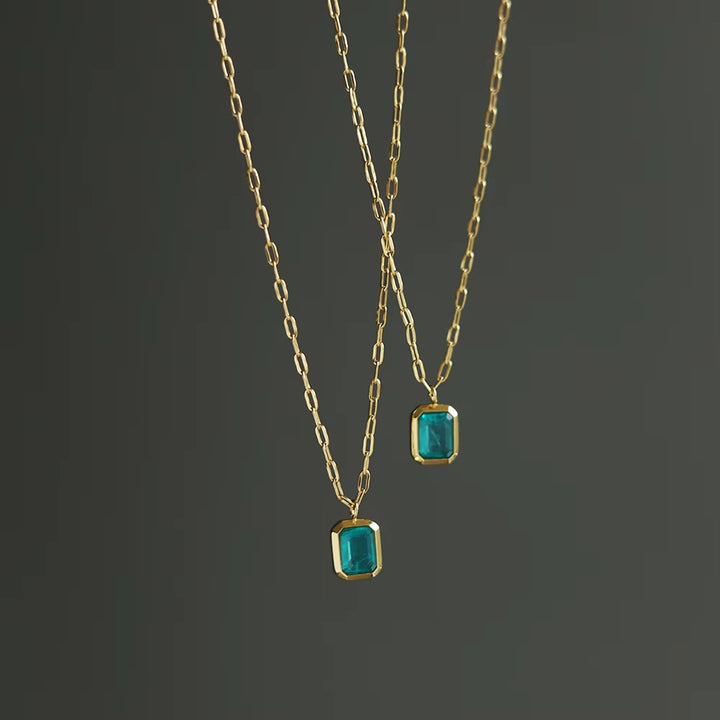 Emerald Zirconia Pendant Necklace